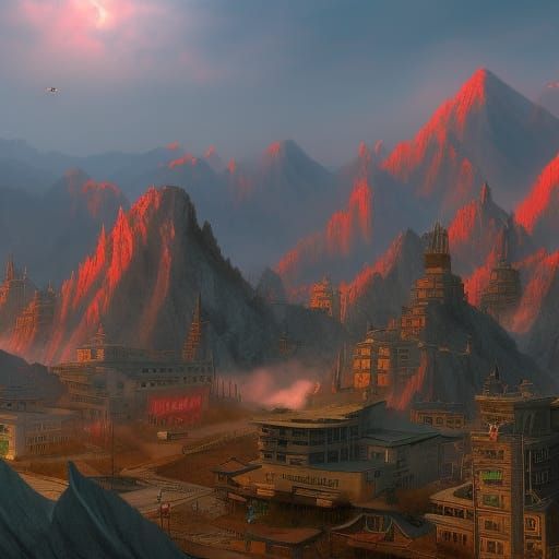 Vampire Rule in North Korea: Detailed Matte Painting