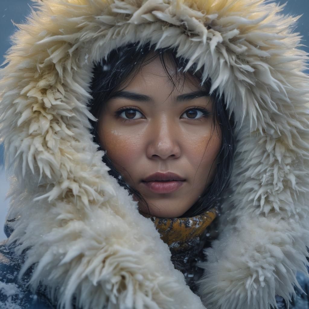 Winter Goddess Amidst Nuclear Waste in Vibrant Neo-Impressio...