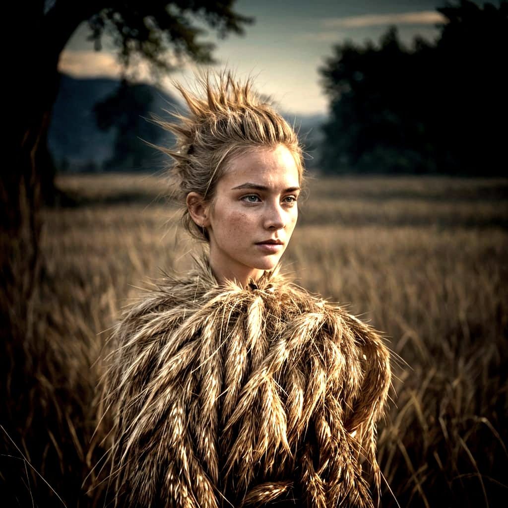 Grain Person in Eldritch Golden Hour