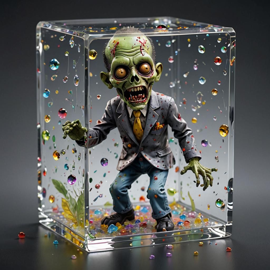 Zombie Pee Wee Herman in Crystal Cube