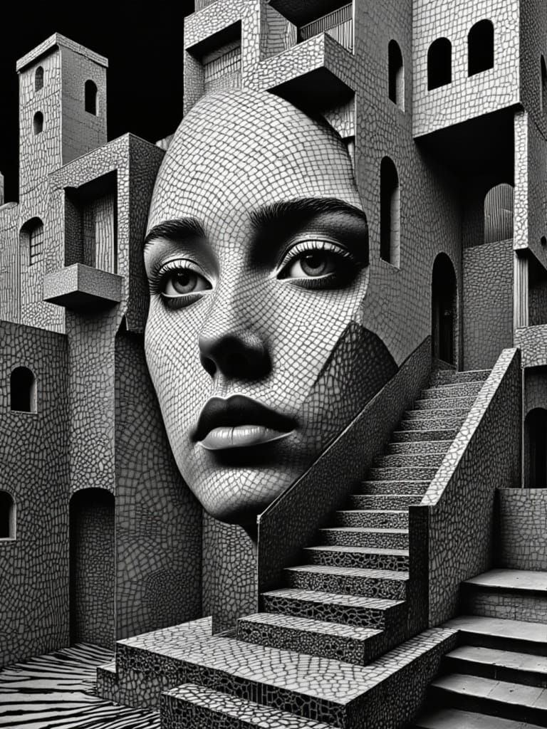 Escher Meets Klimt in This Disorienting Black and White Geom...