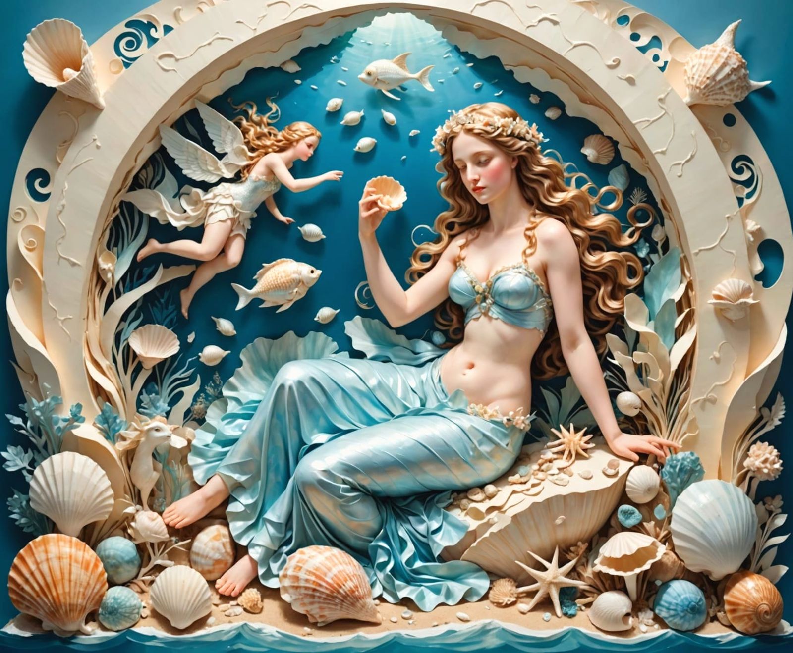 Birth Of Aphrodite As Paper Cutout Art