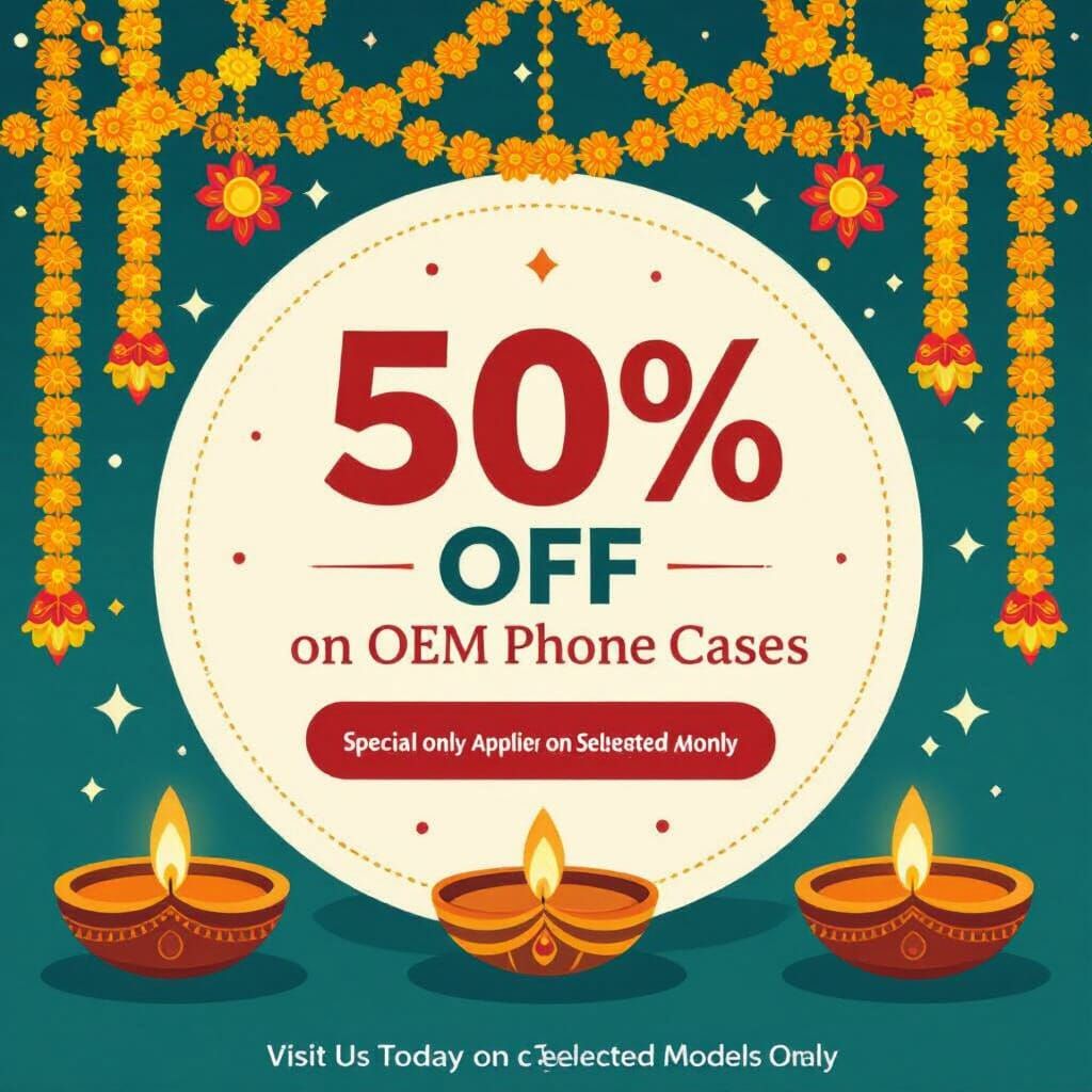 Diwali Sale Advertisement with 50% Off Offer
