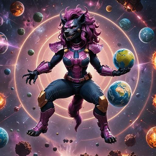 Furry Cosmic She-Hyena Devours Earth in Stunning 8K Hyperrea...