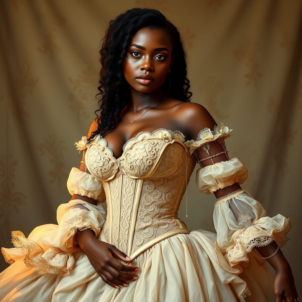 19th Century Romanticism Lady in Undergarments