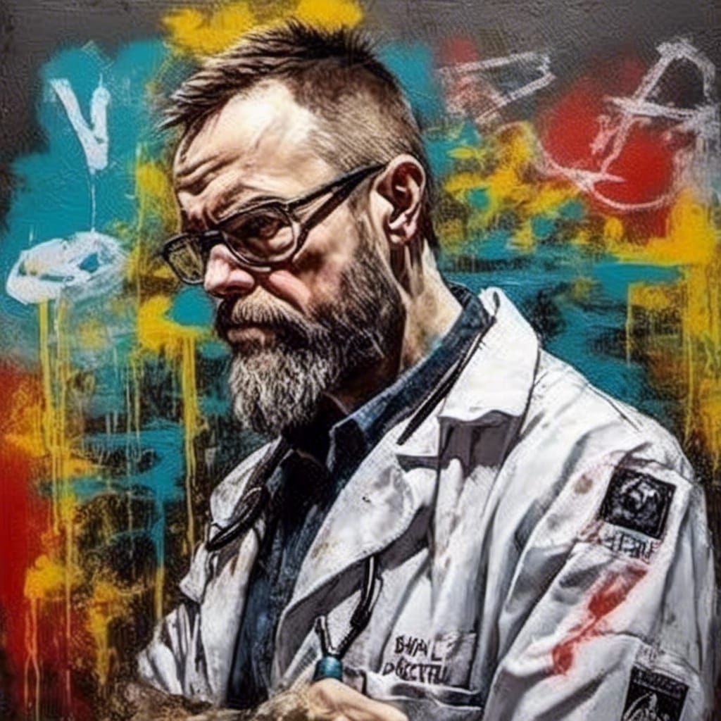 Anarcho-Punk Doctor in Graffiti Street Art