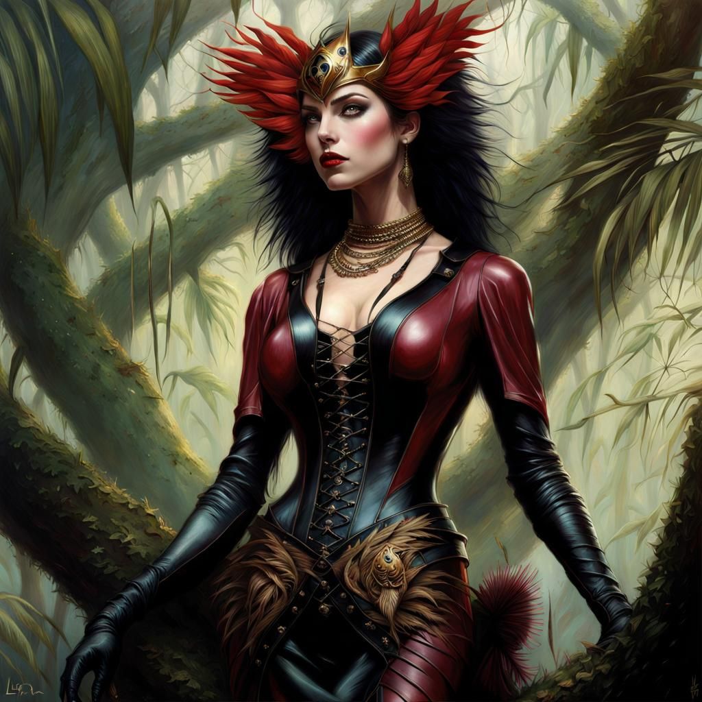 Magnificent Tigerwoman in Jungle, Hyperreal Art