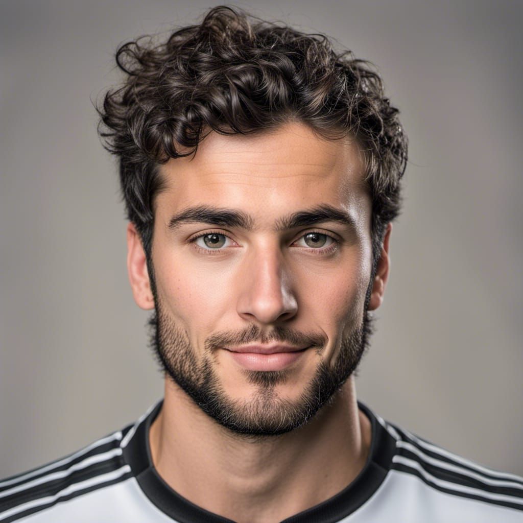 Detailed Portrait of Young German Soccer Player