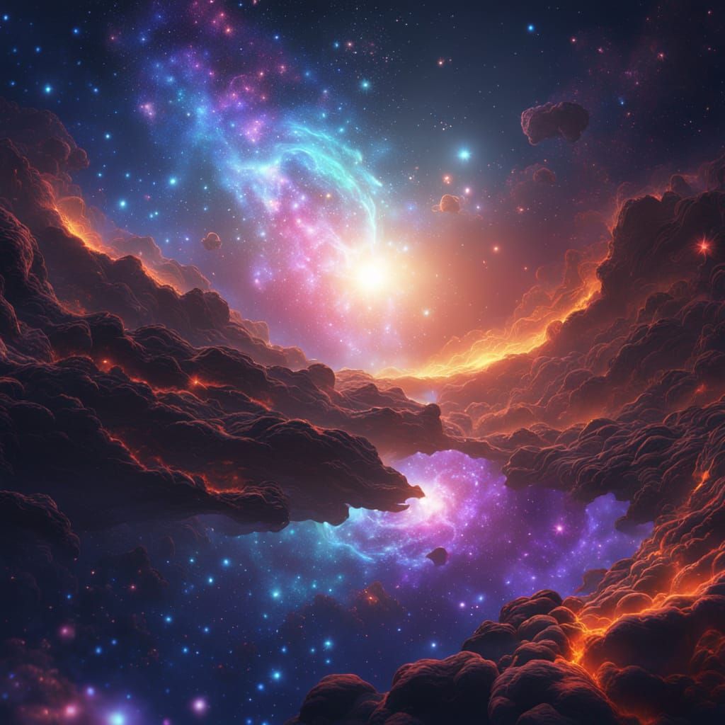 Celestial Being Crafts Universe in Digital Matte Painting
