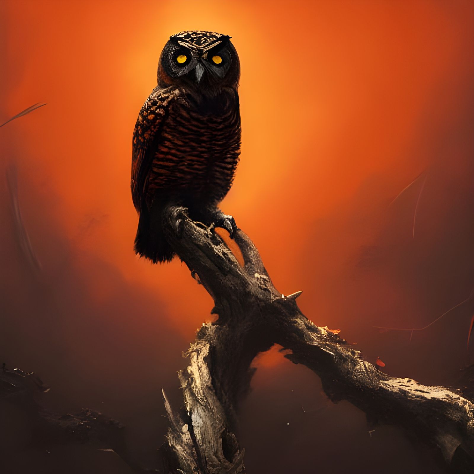 Hyperdetailed Owl in Dark Fantasy Style