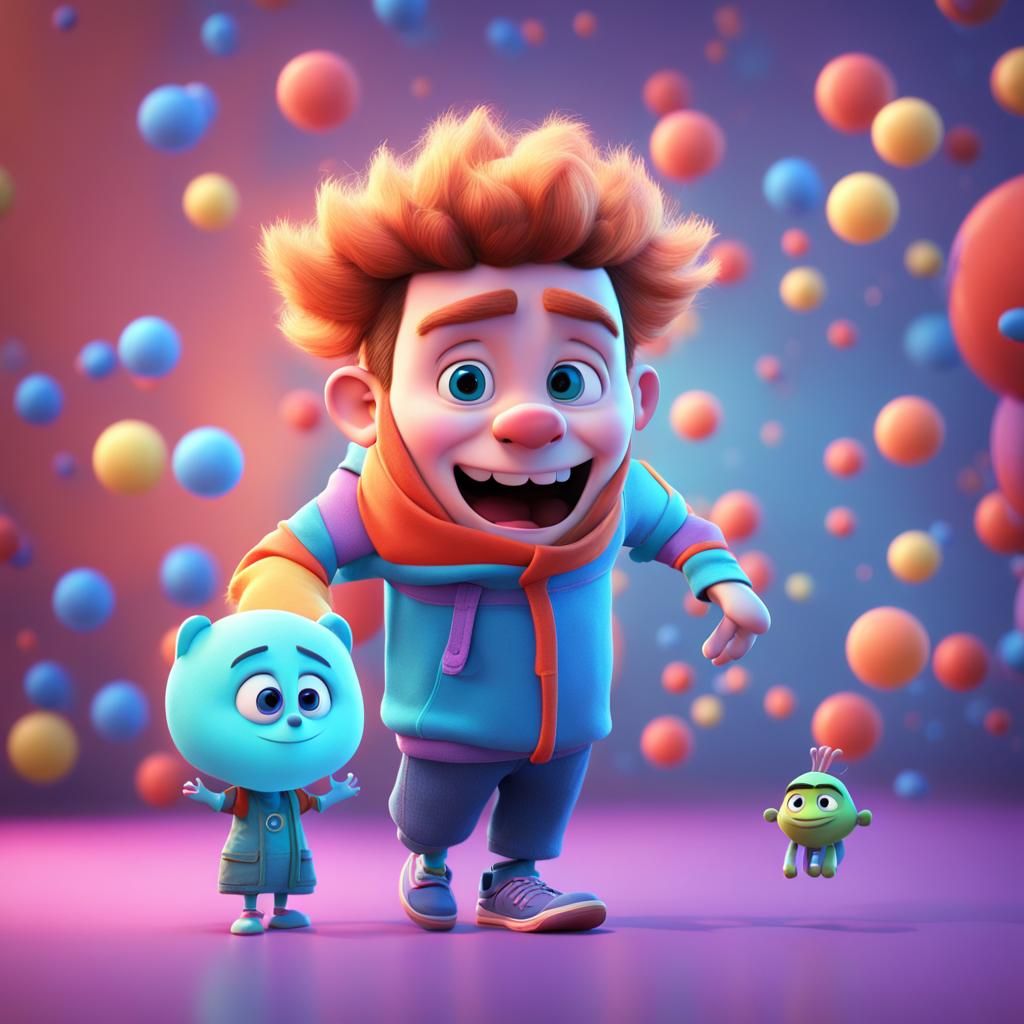 Pixar-Style 3D Person with Bright Background