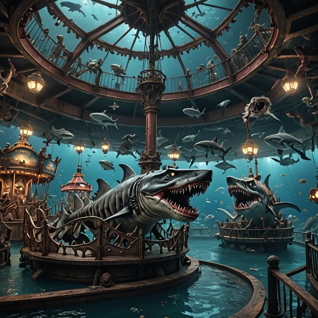 Underwater Horror Park with Sunken Pirate Ships