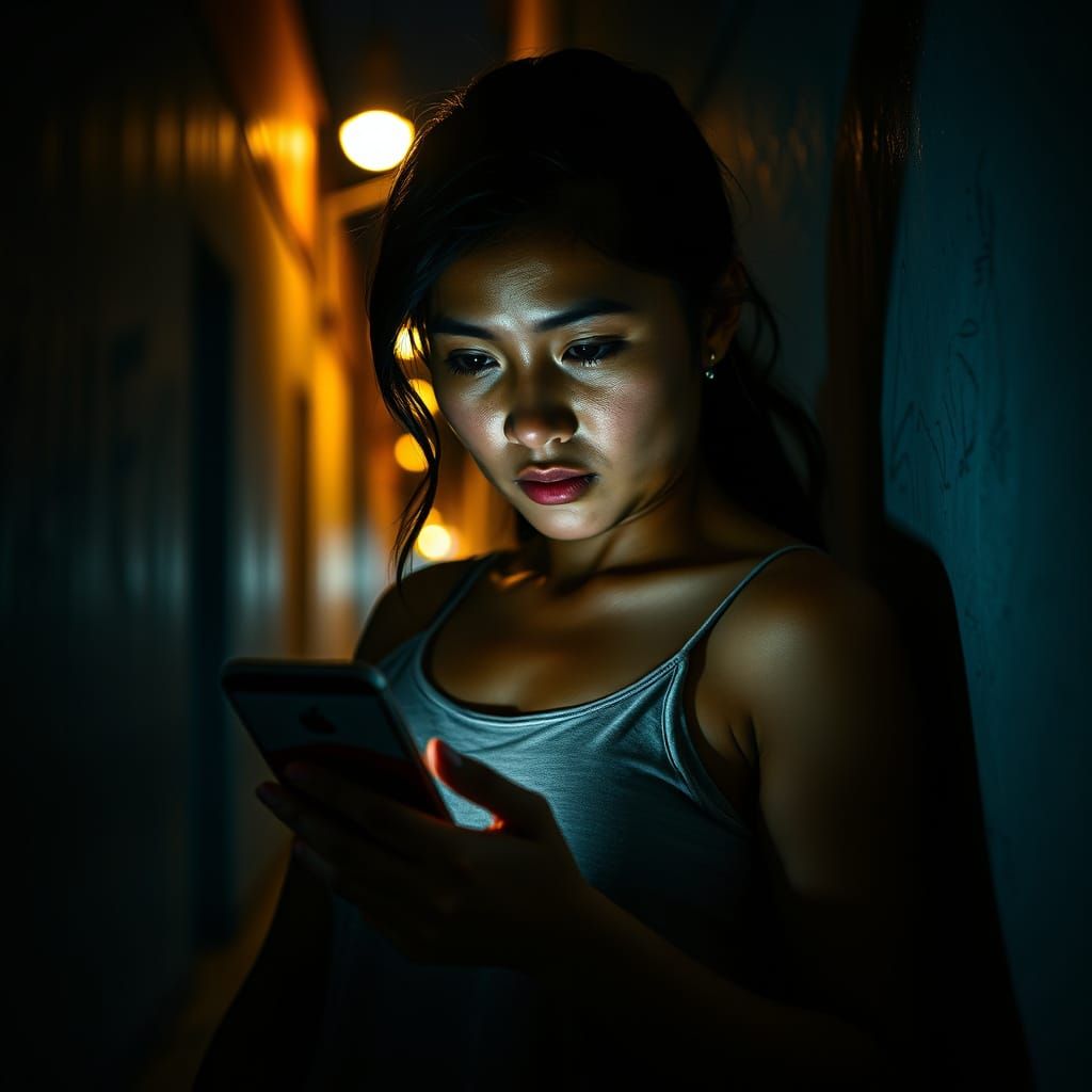 Young Filipina Woman Overcomes Addiction in a Haunting Alley...