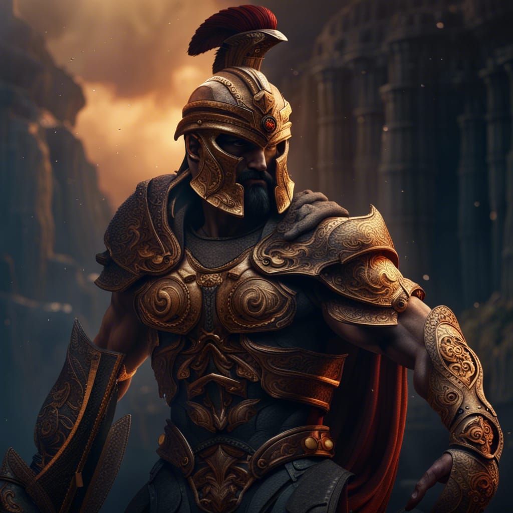 Ares: Greek God in Detailed Matte Painting