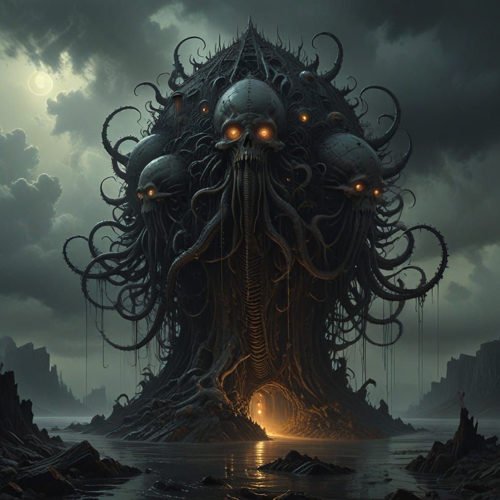 Macabre Clouds Reveal Fanged Mouths and Twisting Tentacles