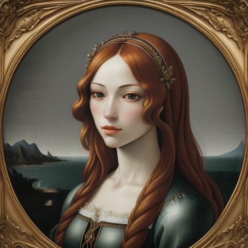 Sorry, Sandro Botticelli! A painting of a  young woman.