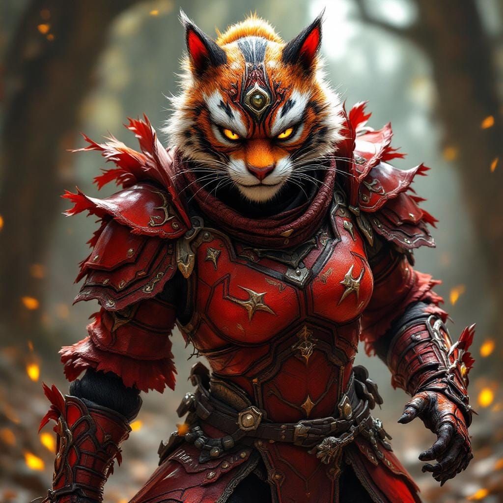 Hyperrealistic Tigress from Kung Fu Panda in Armor