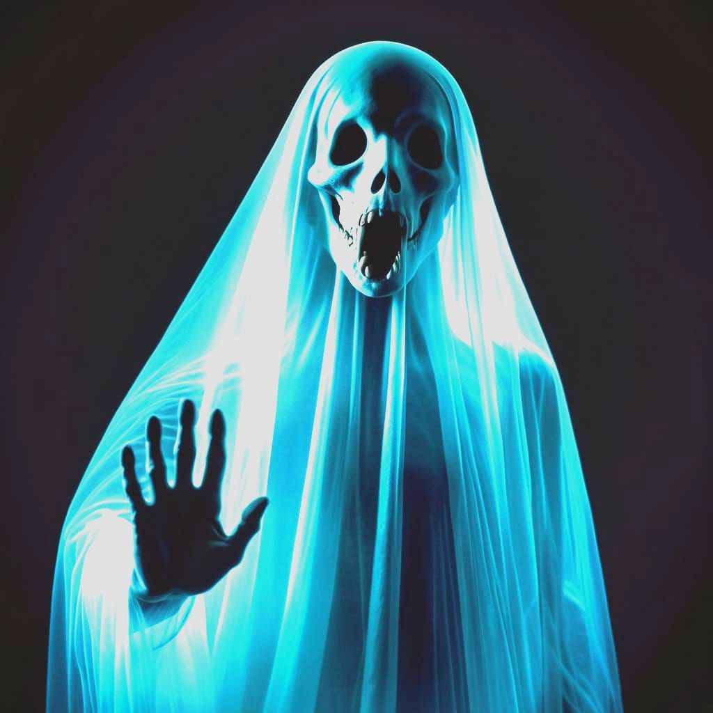 Ethereal Horror Figure Emerging from a Mysterious Atmosphere