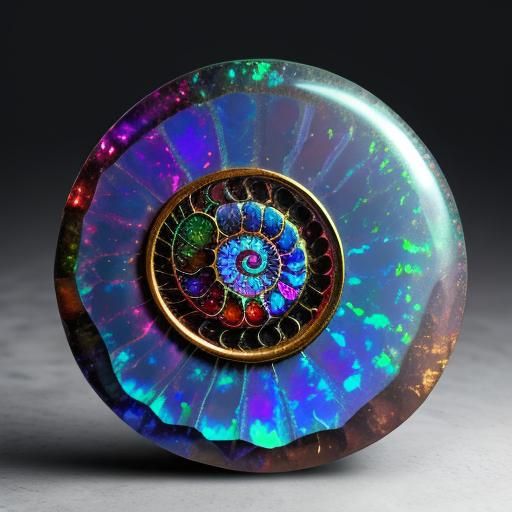 Iridescent Opalized Ammonite Fossil in Gemstone Colors