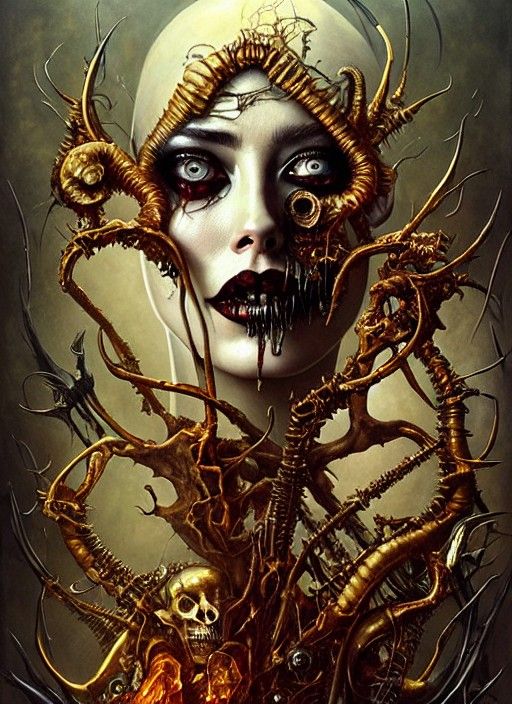 Decaying Skeletal Lich in Titanium Gold