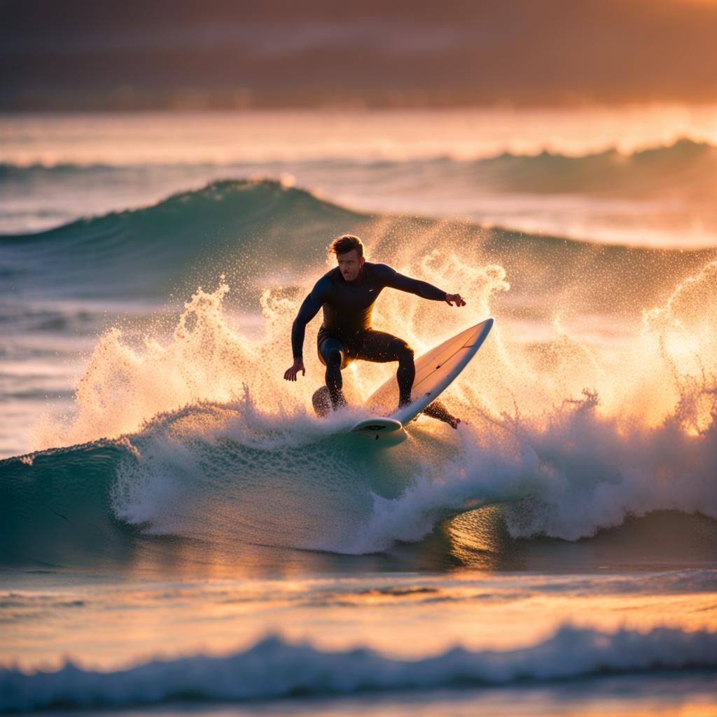 Surfing at Sunrise: Professional Photography