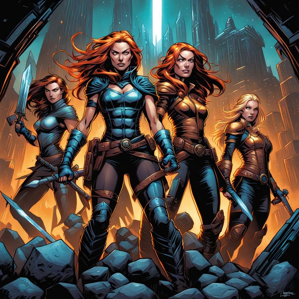 The Gauntlet Girls Comic Book Art