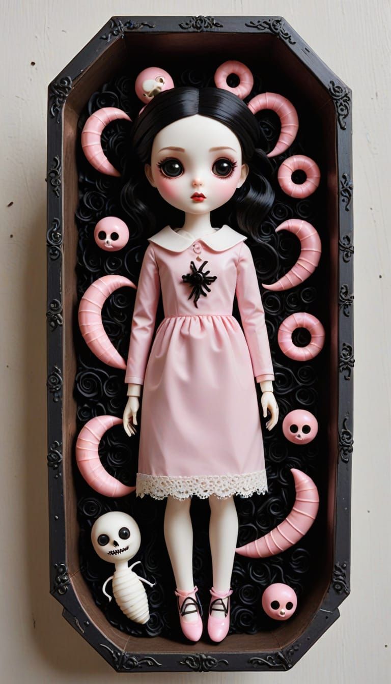 Cute Coffin Doll Decomposes into Cake Ingredients in Morbid ...