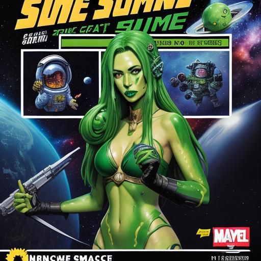 Space Pirate Slime Girls Comic Book Illustration