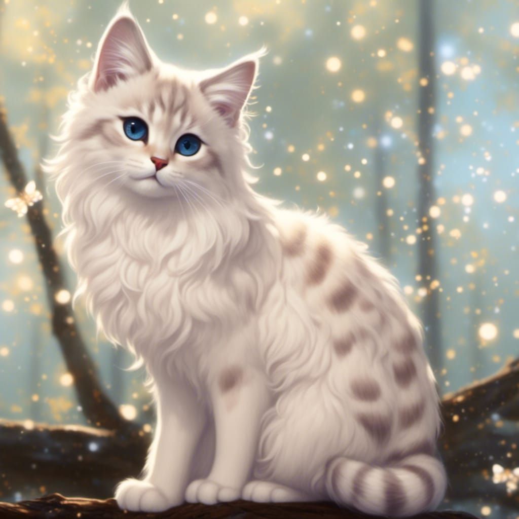 Lynx Point Kitten in Winter Forest Picture