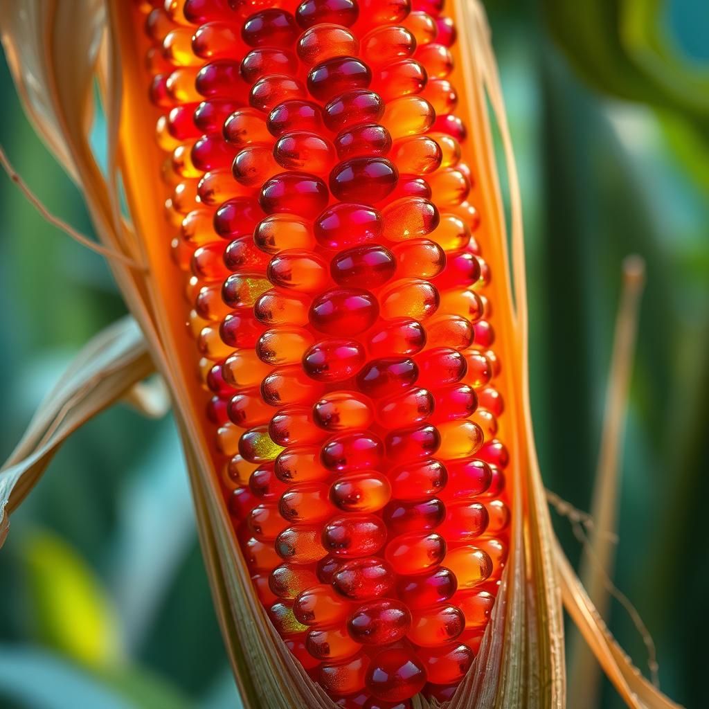 Rainbow Corn in a Translucent Fantasy Realm