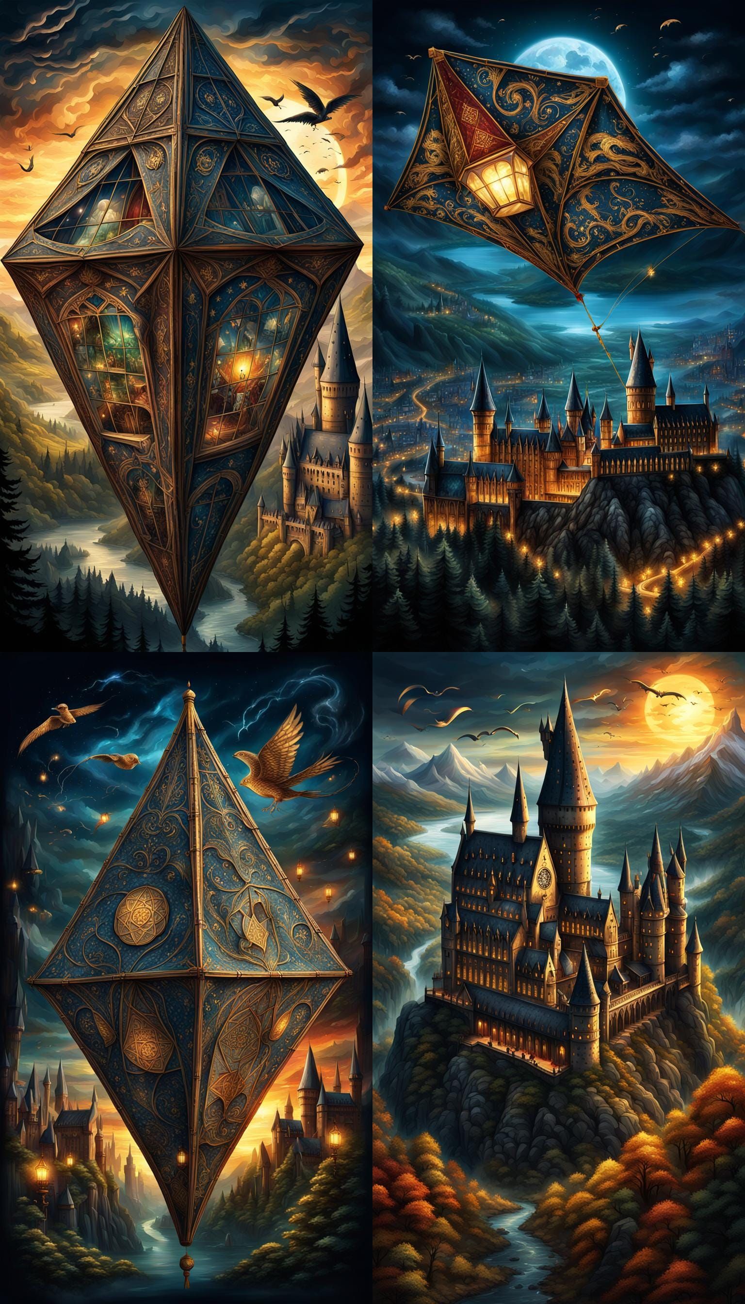 Detailed Harry Potter Kite in a Fantasy Setting