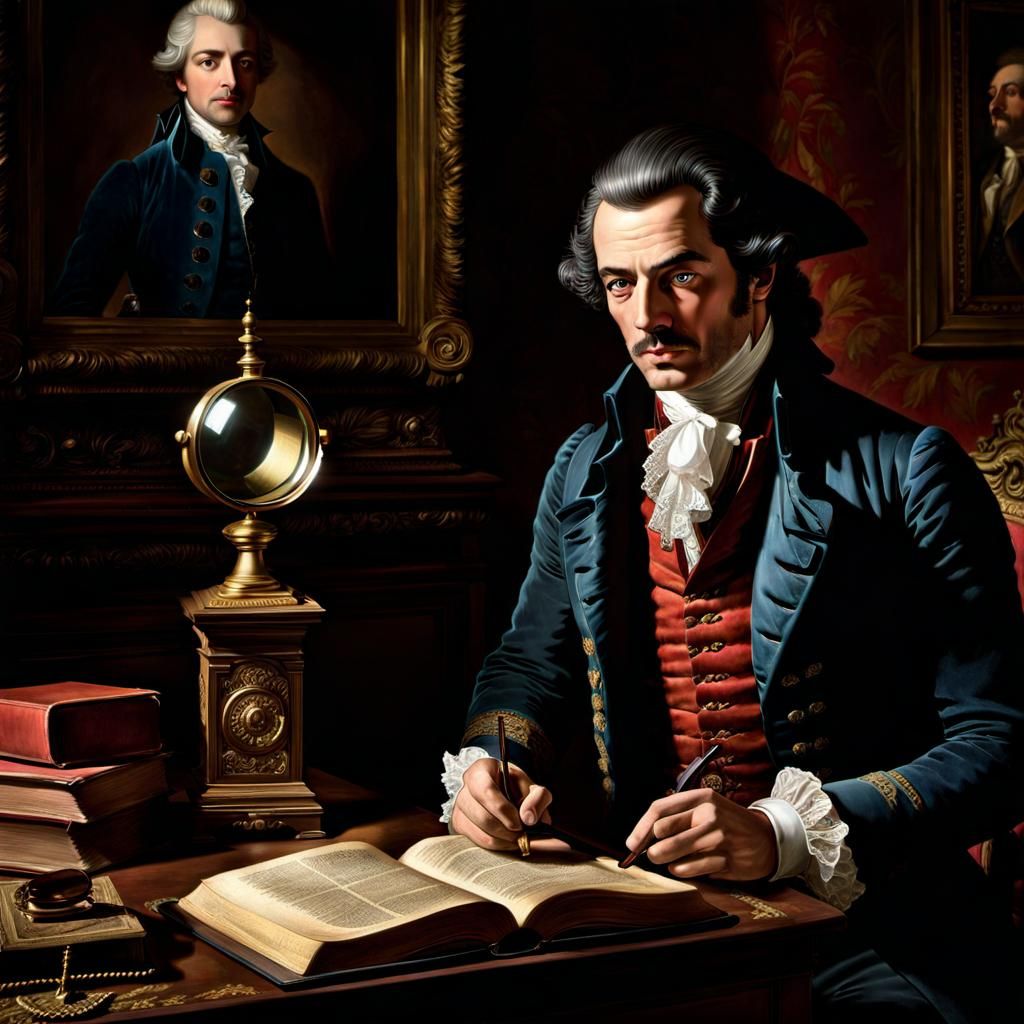 Detective's 18th-Century Investigation in Line Art