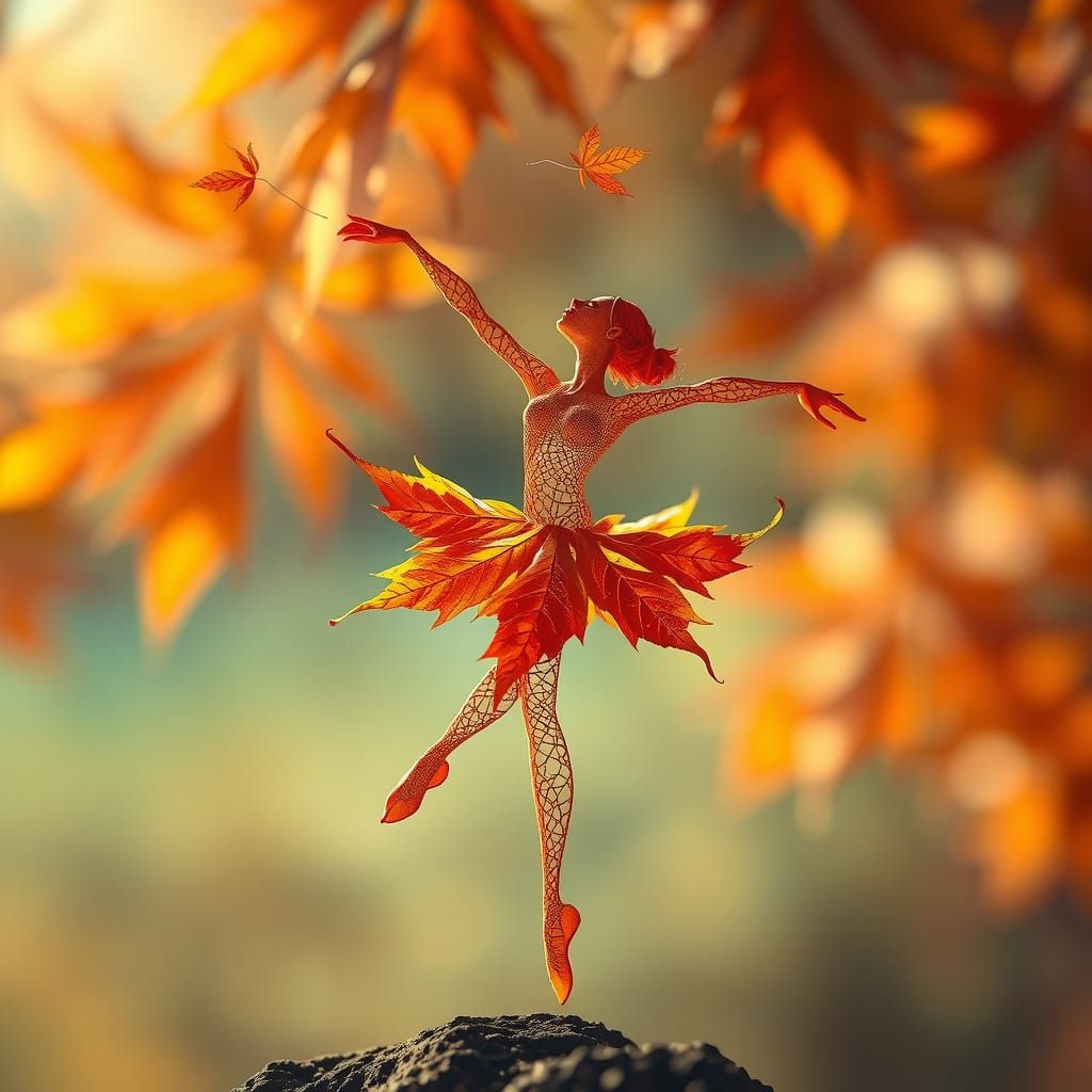Ethereal Leaf Dancer in Golden Hour Light