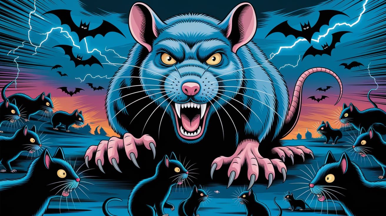 Terrifying Rat Emerges from Darkness in Vibrant Comic Fantas...