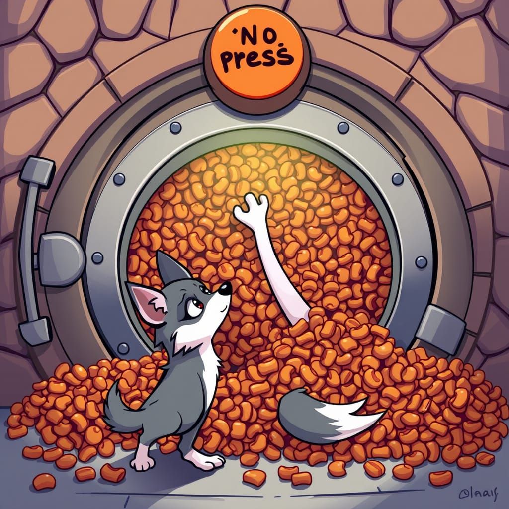 Mischief Unleashed: Whimsical Wolf's Canine Caper