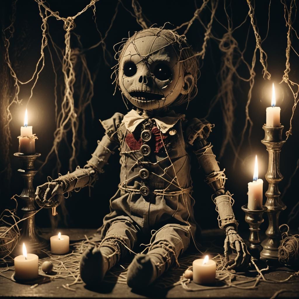 Creepy Voodoo Doll in Dark Fantasy Style