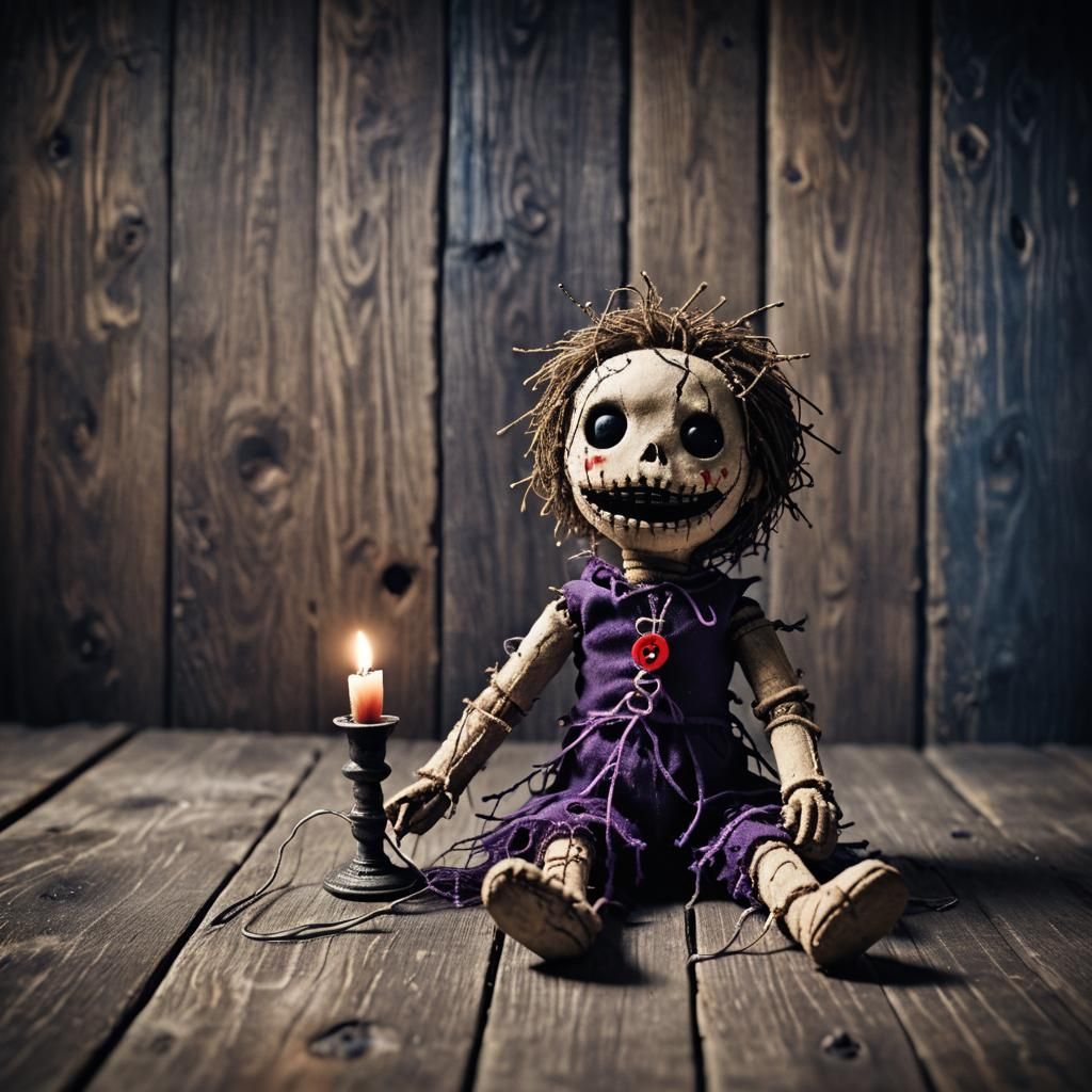 Eerie Voodoo Doll in Dark Fantasy Horror