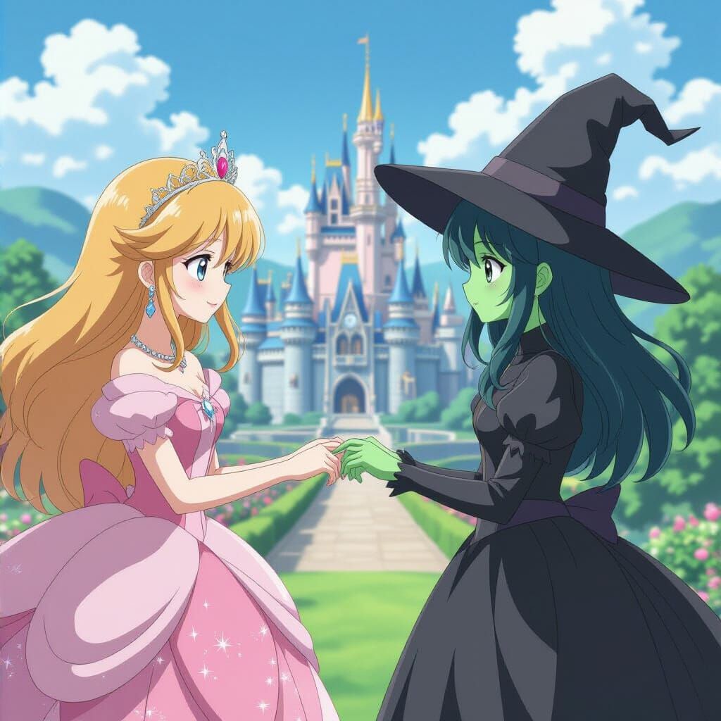 Anime Girls Reach in Shinkai Style