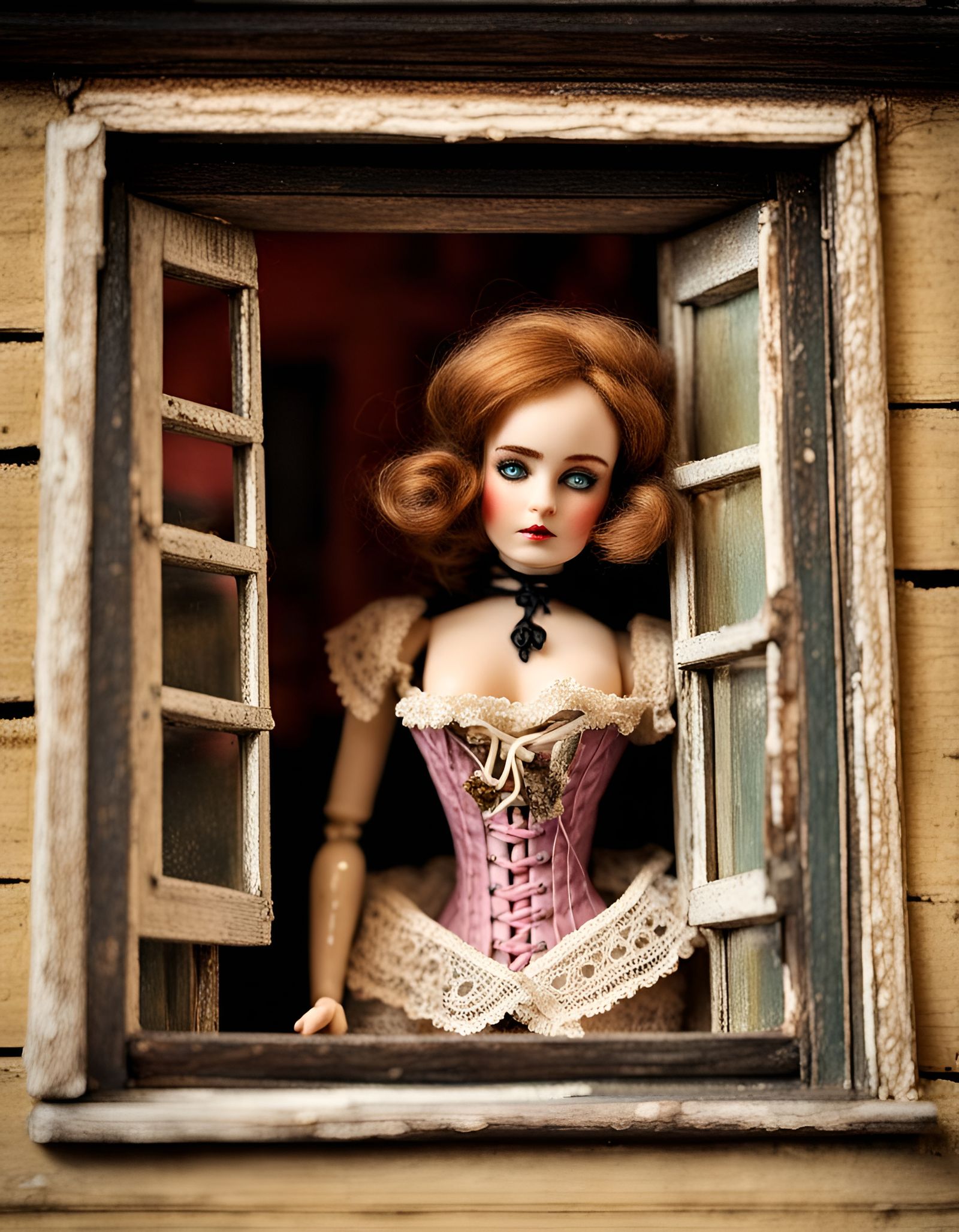 Dollhouse Bordello: Peering Eye in the Window