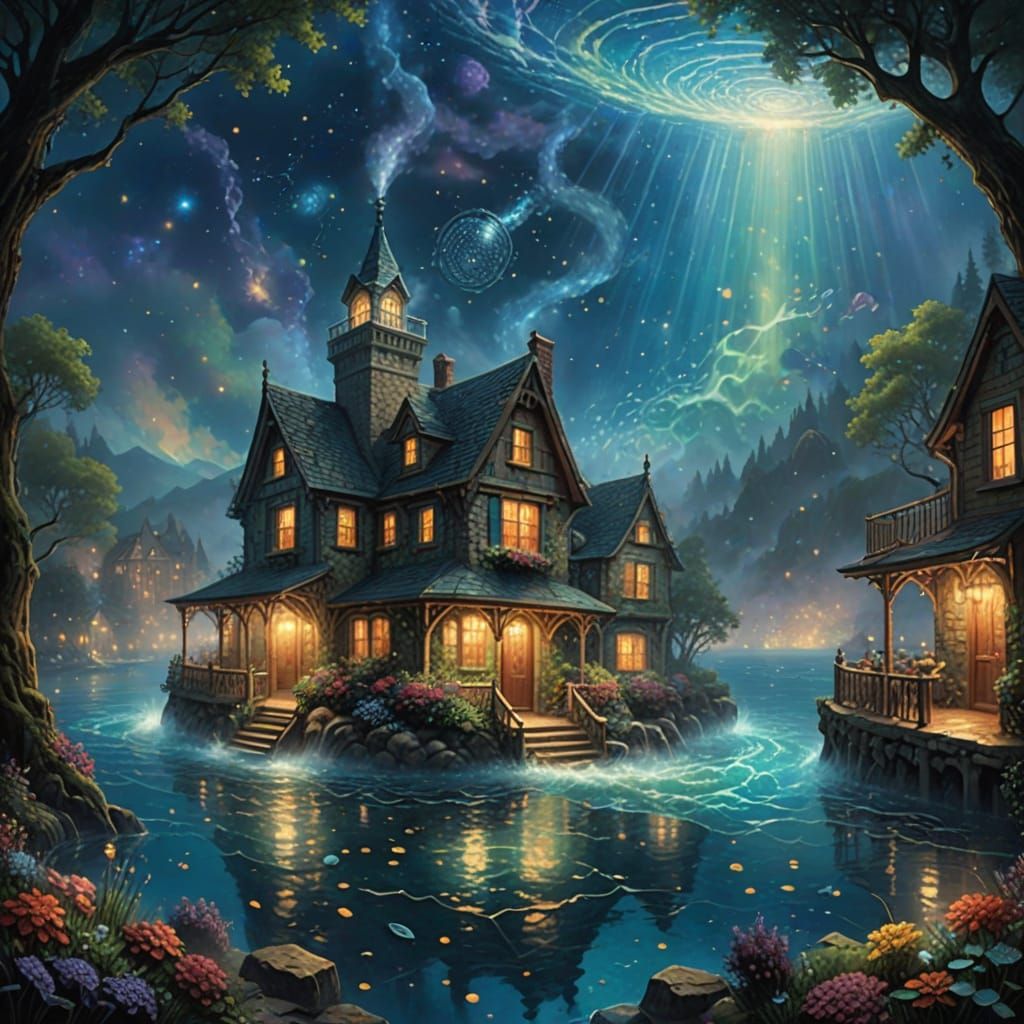 Celestial Whirlpool in the Starry Abyss