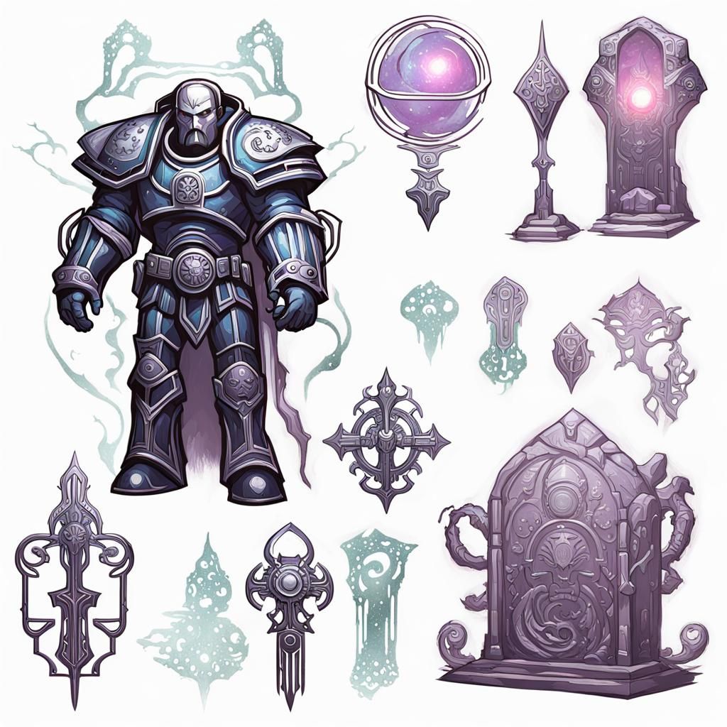 Warhammer 40k Warriors in Opulent Art Nouveau Armor