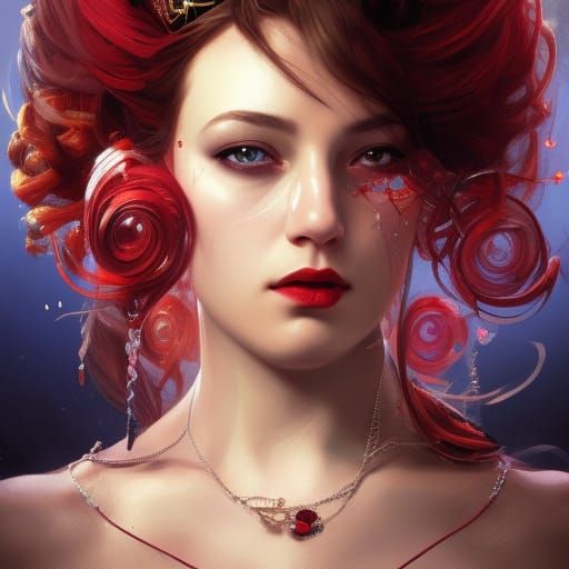 Sapphire and Ruby Queen of Hearts Portrait