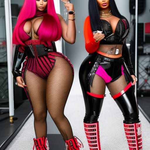 Humanoid Mashup Nicki minaj and Megan the stallion mashed with Freddy krueger.  Nicki minaj body Megan the stallion styl...