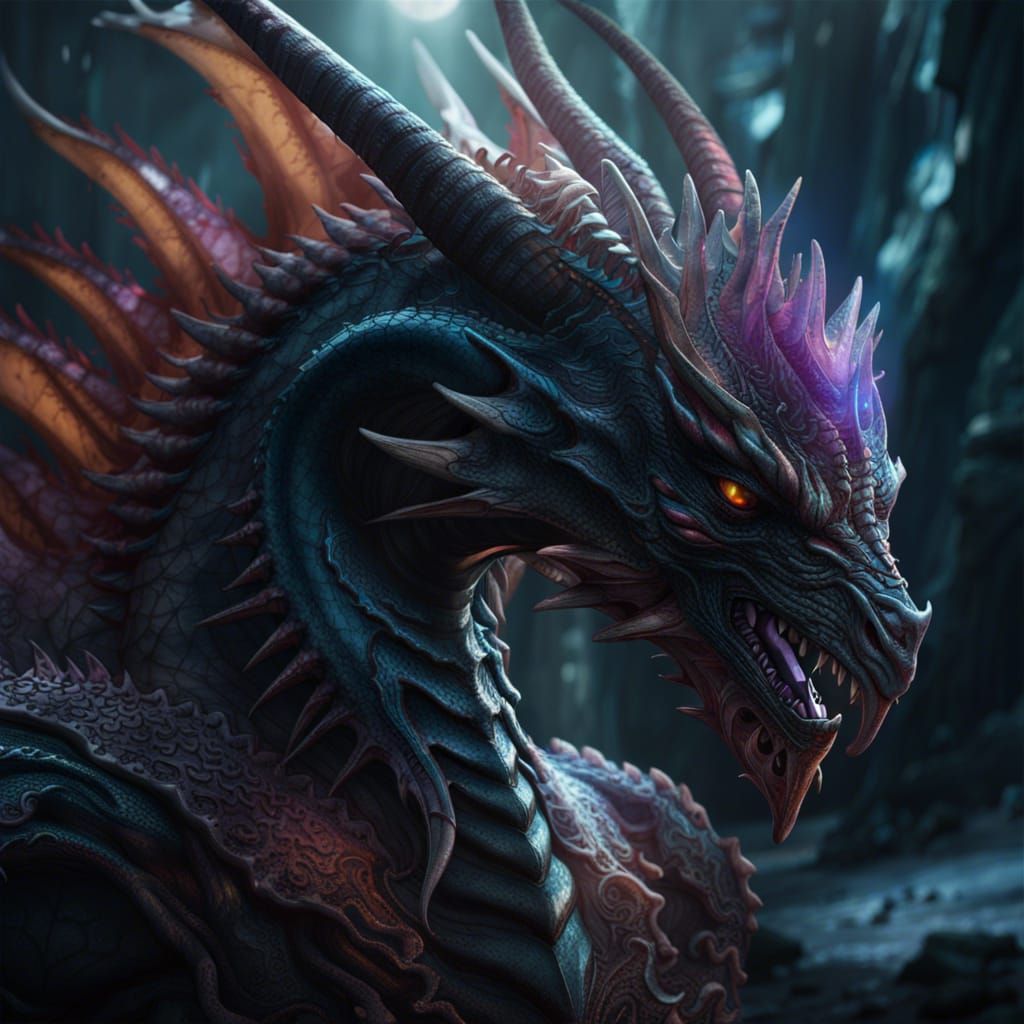 Alien Dragon in Dark Fantasy Concept Art