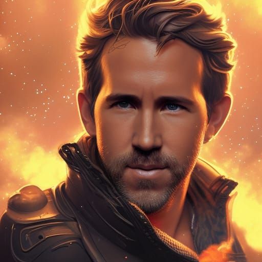 Ryan Reynolds Funko Pop Portrait in Digital Art Style
