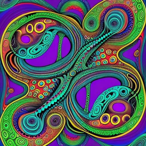 It perfectly captures the essence of the Zentaculardelic Squidboy. The unpredictable and wild style inspired by psychede...