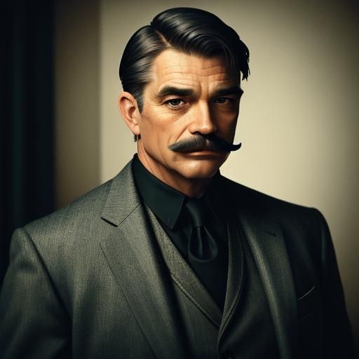 Gentleman with a Clark Gable mustache
