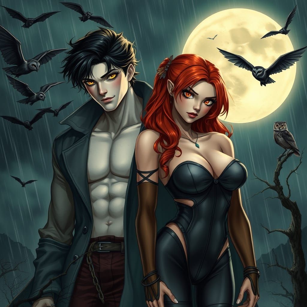 Vampires Under the Moon: A Dark Romantic Vision