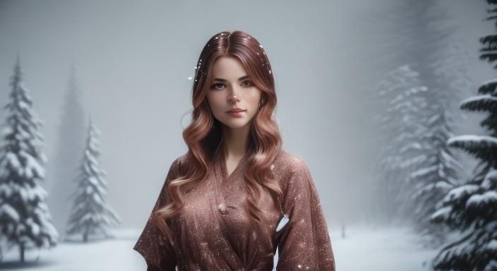 Photorealistic Portrait in Snowy Anime Style