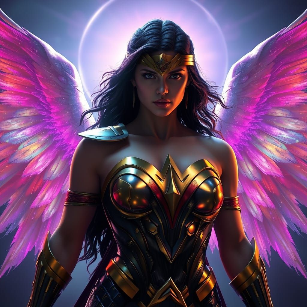 Wonder Woman Transformed as a Radiant Angel